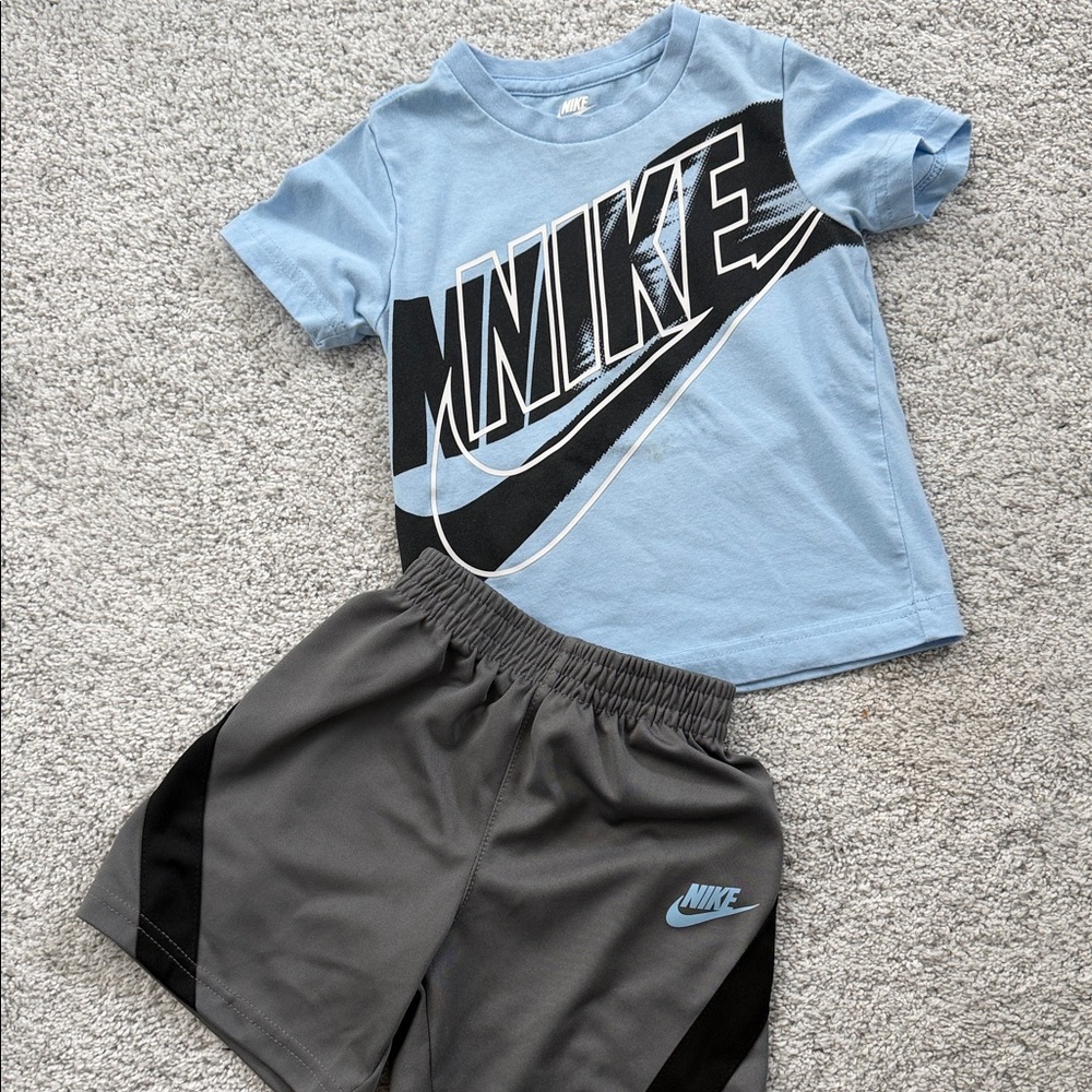 Nike Light Blue and Dark Gray Kids Set
